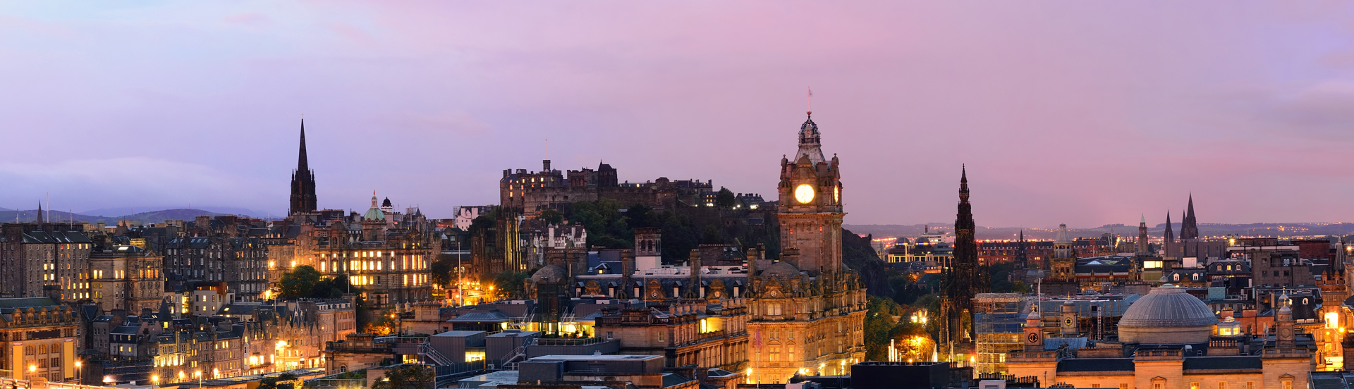 Edinburgh City View Panorama Night Uk
